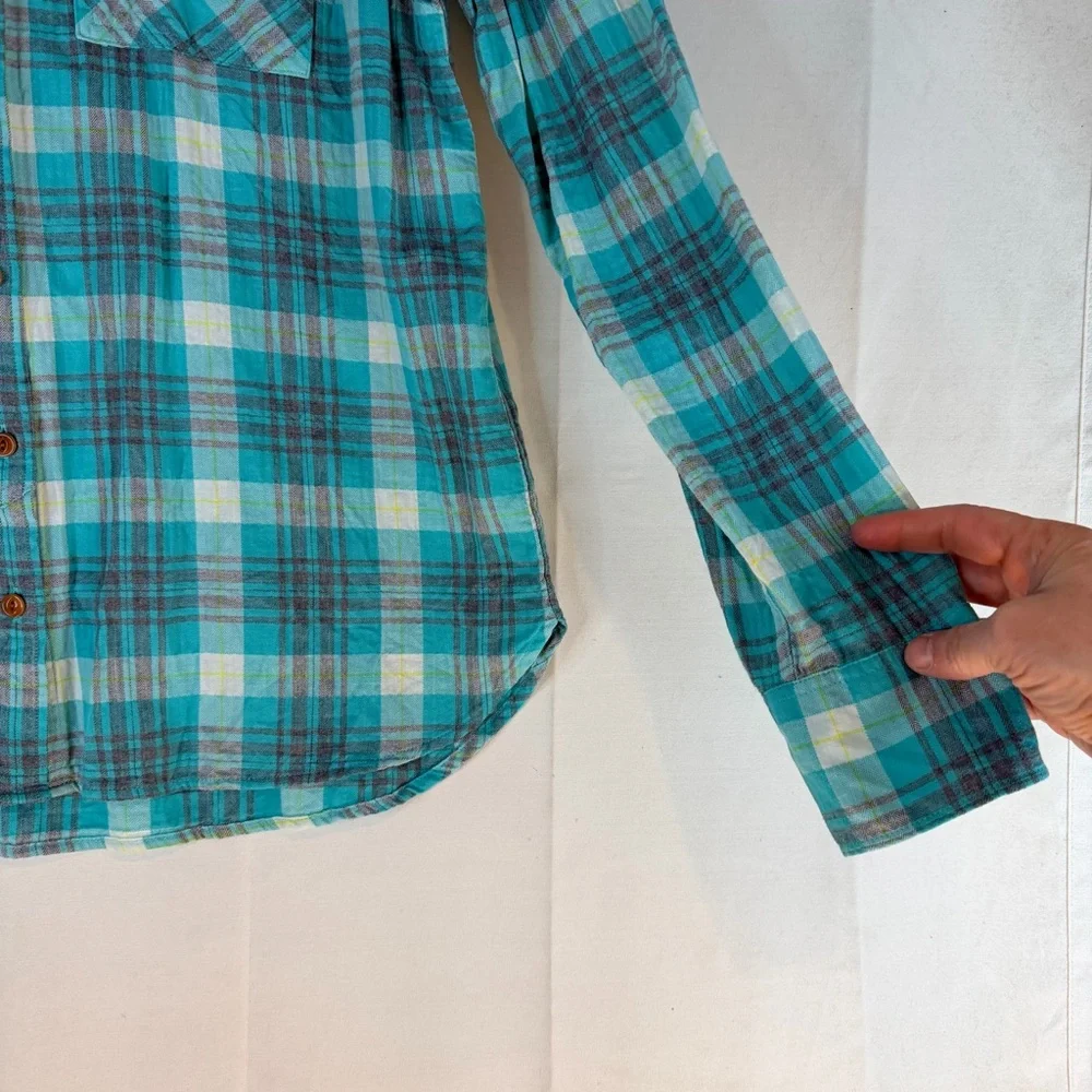 J CREW Women’s Size 8 Shirt Top Blouse Plaid Button Down Cotton Stretch